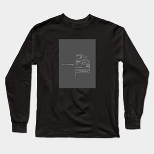 Chevrolet Corvette Stingray line drawing Long Sleeve T-Shirt